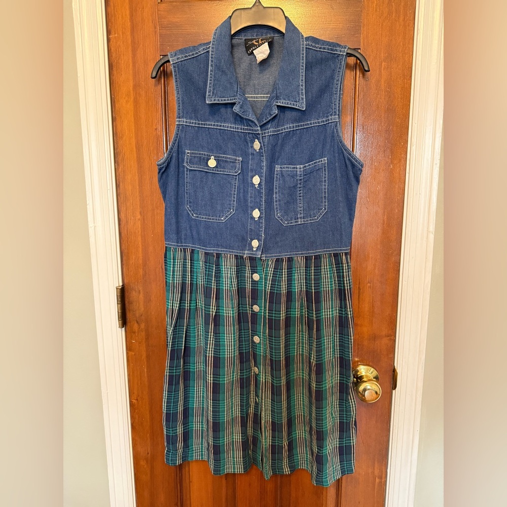 Vintage Denim and Plaid Dress